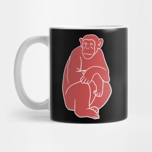 Monkey Minimal Drawing (Chimp) Mug